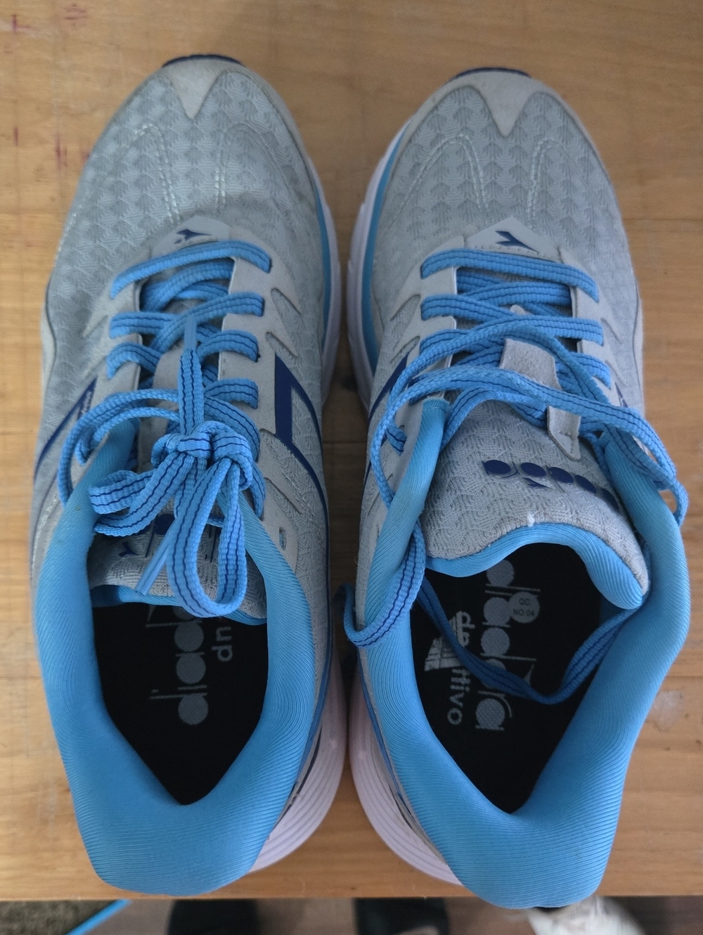 Diadora Gray and Blue Athletic Sneakers